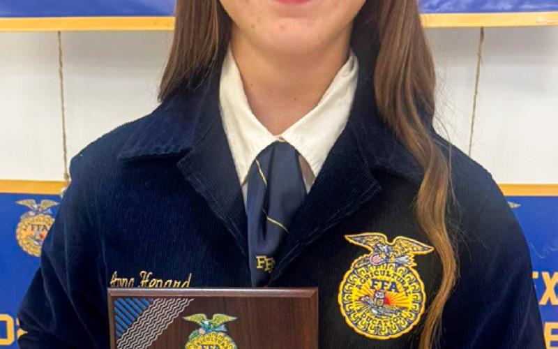 Overseen by Advisor Drew Taylor and his officer team, students receive honors during the Wellington Future Farmers of America Chapter Banquet at 6 p.m. Tuesday, May 12 in the Wellington High School Commons. Top honors include sophomore Anna Henard, Star Chapter Member, and Sophia Derr (not pictured), Star Greenhand.