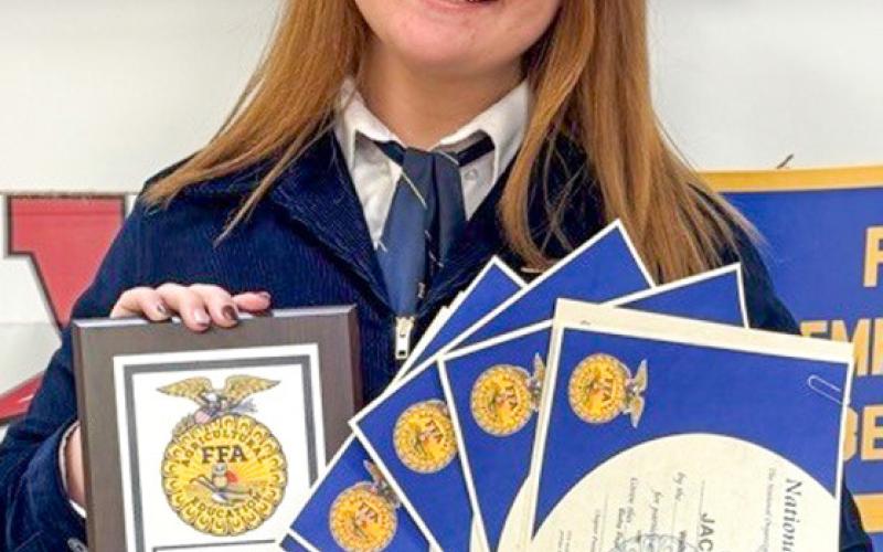 Senior Jacy Lampe garners the Wellington Future Farmers of America Top Overall Student accolade in addition to being a scholarship recipient.