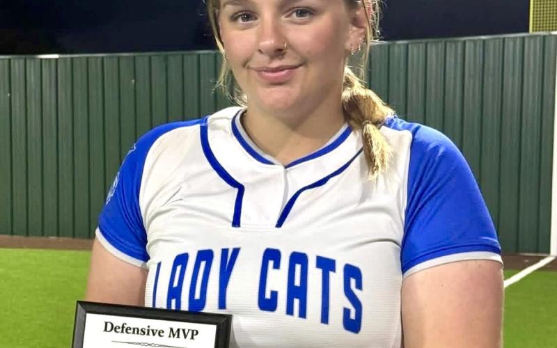 Ansley Parr is the Floydada Tournament Defensive Most Valuable Player. Shelby Parr