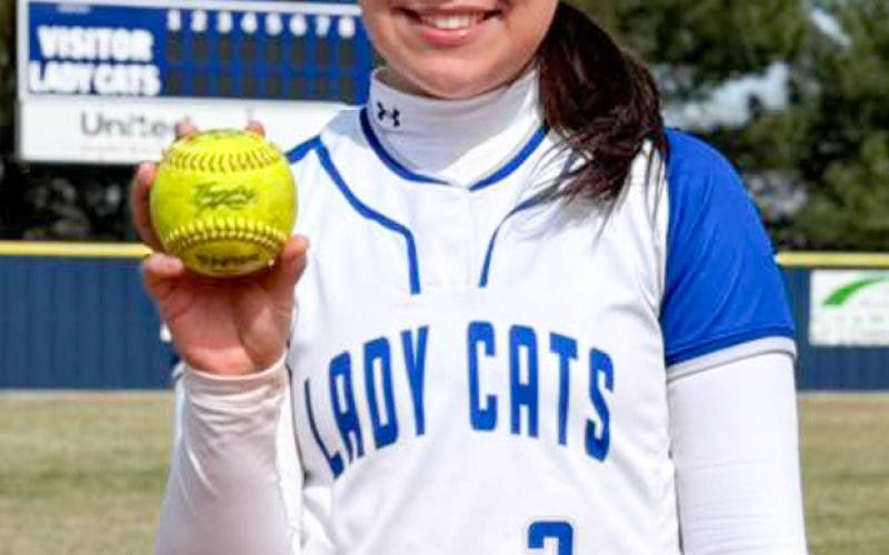 Childress’ Journey Prince hits her sixth homerun of the season in the Lady Cats’ win over Bushland Monday, March 16 in Childress. Childress Bobcat Boosters