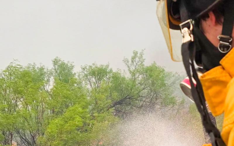 Volunteer firefighters, with assistance from the Texas A&amp;amp;M Forest Service, stopped progression of the fire around 9 p.m. Thursday, April 2. Turkey Volunteer Fire Department