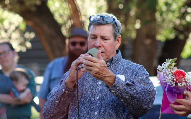 City of Memphis Mayor Joe Davis calls out prize winners during the 70th Annual Memphis Lions Club Park Opener Friday, May 8 at the Memphis City Park. ELIZABETH TANNER/THE GREENBELT INTREPID