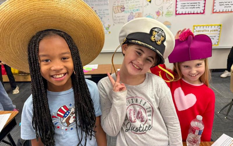 Childress Elementary School students put on their thinking caps, becoming detectives and using inferencing skills to solve problems throughout the classroom. Childress Elementary School