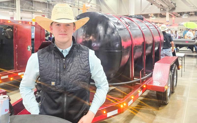 Childress’ Slade Chapman, pictured, and Bryson Session show a 1,000-gallon water relocation trailer at the Houston Livestock Show and Rodeo’s Agriculture Mechanics Contest, which earned a thirdplace class finish. Childress FFA Childress High School Future Farmers of America (FFA) members finish out the major show season with a bang, earning two first-place class finishes at the Houston Stock Show and Rodeo’s Agriculture Mechanics Contest.