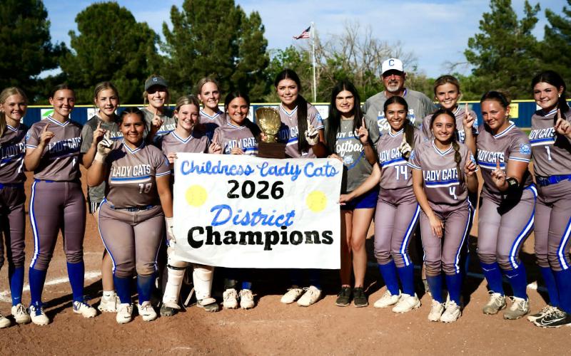 For the first time in program history, the Childress Lady Cats secure the District 1-3A Championship title, taking a 12-0 shutout over Tulia Friday, April 17 in Childress. THROUGH THE LENS OF LIZ