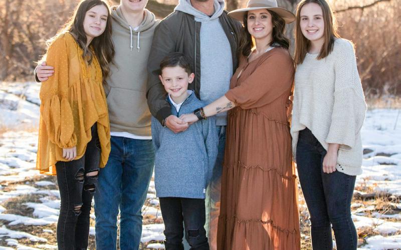 Wellington First Christian Church Pastor Will and Haley Grant and four of their six children pose for a family photo a few years back. Their youngest son is now 14 years old. Will Grant Collection