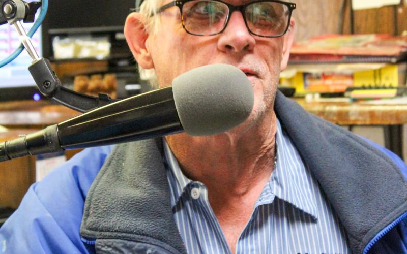 Memphis Lions Club’s Billy David Ballew serves as DJ during the 36th Annual Radio Day. The Red River Sun/Elizabeth Tanner