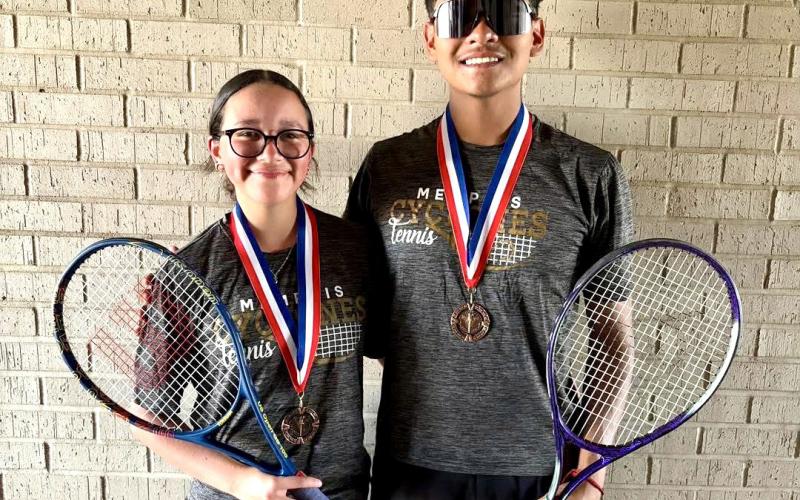 The junior varsity mixed doubles team of Ruby Torres and Richard “Chito” Garcia finish in third at the Tascosa Rebel Tennis Tournament Thursday, March 26 in Amarillo.