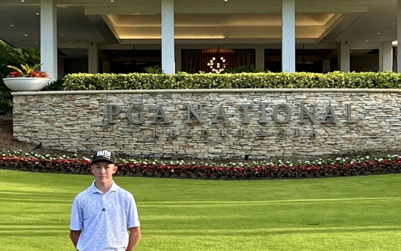 Childress Junior High School eighth-grader Tripp Hunter competes in The Junior Tour Powered by Under Armor for the Western Oklahoma Region, finishing second and qualifying to play in the National Championship at Fazio Course at PGA National Resort in Palm Beach Gardens, Fla. Competing in the 15-18-year-old division as a 14 year old, Hunter placed 37th out of 64 players at the National Championship competition. Childress Junior High School