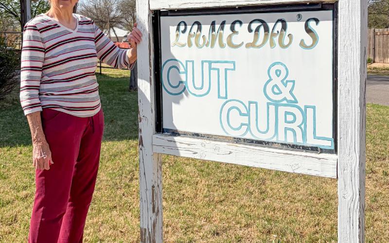 In the cosmetology business for 58 years, Lameda’s Cut and Curl will serve area clients through Thursday, April 30, at which time she plans to close her shop on the corner of Floydada St. and 9th St. in Wellington. “I’m so thankful for the patronage and friendship through the years,” emphasized Lameda Black. The Red River Sun/Bev Odom
