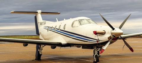 A Pilatus PC-12 flew in from Addison to drop off passengers, staying overnight. Tiffany Tully