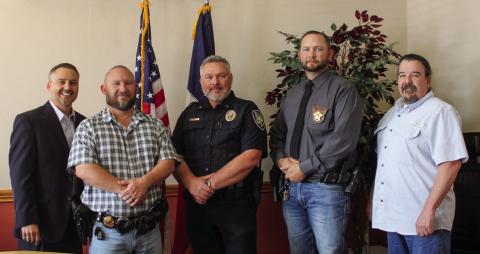 Childress Police Department Chief Bill Bridgwater, center, announced his resignation to the City of Childress City Council Monday, Dec. 9. The Red River Sun/Elizabeth Tanner