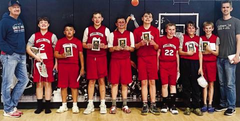 The Wellington 12-13-year-old sixth-grade team made their mark in the recent Altus Recreation Basketball League. Although they didn’t win the final tournament championship, the team played with fortitude and determination. From left, Coach Craig Ouellette, Westin Wiebe, Trevyn Wiebe, Cix Killian, Garrison Proffitt, Jax Cantu, Miles Ouellette, Colt Patterson, Damon Keys, Coach Kenney Keys. Courtesy Photo