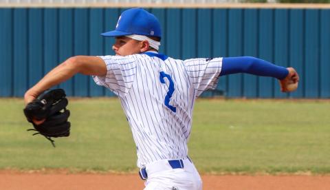 Childress’ Luke Rodriguez surrenders four hits and seven runs, striking out seven and walking three, against Dalhart. Childress High School Yearbook