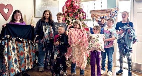 Childress County 4-Hers craft blankets, pillows for local nursing home residents