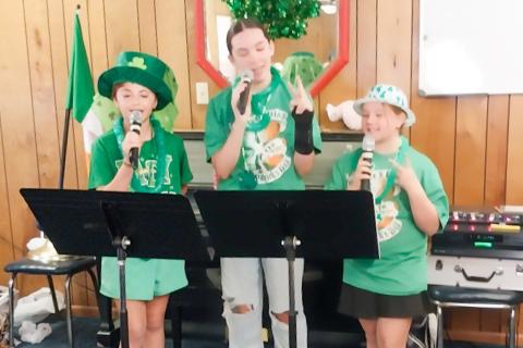 Monson Music Studio students don green for St.Patrick’s Day performance