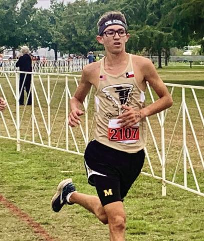 Memphis senior Ryder Robison competes in the UIL State Cross Country Championships Saturday, Nov. 4 at Old Settlers Park in Round Rock. Robison finished in 30th place with a personal best of 17:12.50. Photo Courtesy of Memphis ISD