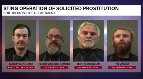 The Childress Police Department led a multi-agency operation Thursday, Nov. 20-Friday, Nov. 21 at a local hotel, combating the solicitation of prostitution of minors and adults, which led to multiple arrests. Childress Police Department