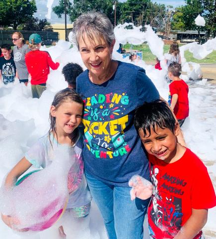 Collingsworth Public Library celebrates summer reading with foam party