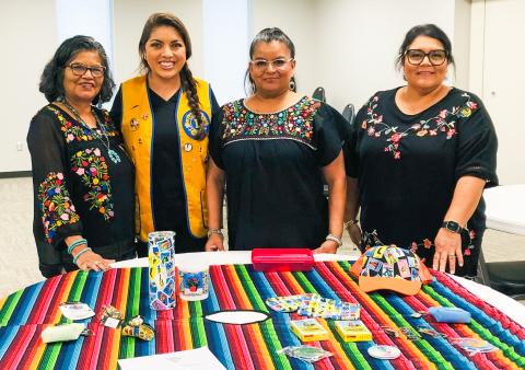 Lion Noemi Pena, second from left, is joined by Hollis Hispanic Heritage committee members at the Monday, Sept. 15 meeting of the Wellington Lions Club. Passionate about preserving their heritage, the ladies described their upcoming event, set for Saturday, Sept. 27 in Hollis, Okla. From left: Nori Banda, Pena, Belinda Flores, Gloria Nunez. 
