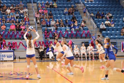 Celebrating Senior Night, the Childress Lady Cats take a 3-0 win against the Tulia Lady Hornets Tuesday, Oct. 21 in Childress. 