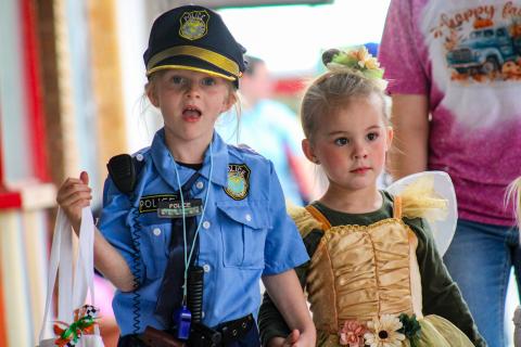 Trick-or-treaters hit downtown Childress Friday, Oct. 31 for Childress Chamber of Commerce’s Downtown Trick-or-Treating event. 