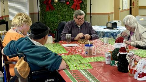 With the holiday spirit in the air, City of Memphis Mayor Joe Davis, along with Memphis City Manager Jack Owens, join Memphis Convalescent Center residents for a few rounds of bingo Wednesday, Dec. 17. 