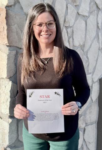 Chief Nursing Officer Kelli Killian, Registered Nurse, fulfills a vital leadership role at Collingsworth General Hospital to receive the 2025 STAR (Service, Teamwork, Attitude and Results) Employee of the Year. 