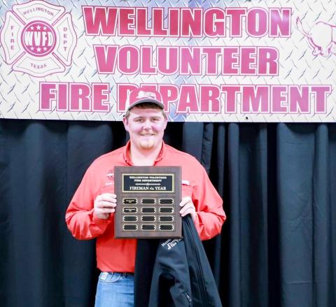 Hunter Stark earned the Fireman of the Year distinction at the recent Wellington Volunteer Fire Department Awards Banquet. 