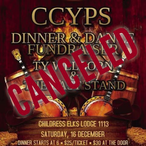 The Childress County Youth Project Show Dinner and Dance Fundraiser, scheduled for Saturday, Dec. 16, has been canceled, according to Childress County Youth Project Show Secretary Lori Rabe. Those who purchased tickets are asked to contact the seller to receive their payment back. Graphic Courtesy of Childress County Youth Livestock Show