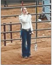 Monson Music Studio’s Maggie Tillman, 15-year-old daughter of Baron and Lana Tillman and freshman at Wellington High School, sings the National Anthem at the 2023-2024 Wild Card Youth Rodeo Winter Rodeo Series Sunday, Nov. 12 at the Mashburn Event Center and Arena.