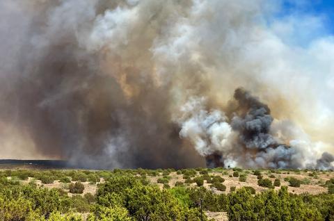 The Lefty Fire, which was initiated by a lightning strike, burns 1,382 acres Thursday, April 2-Friday, April 3 in Hall County. Hedley Volunteer Fire Deparrtment