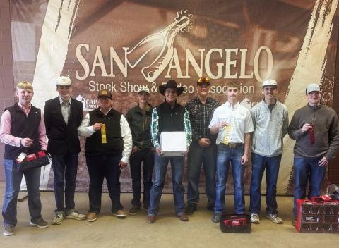 Childress High School Future Farmers of America (FFA) ag mechanic students compete at the San Angelo Stock Show and Rodeo Agricultural Mechanics Contest Saturday, Feb. 1-Monday, Feb. 3. From left: Keegan Sides, Tripp Tippett, Jacob Renteria, Ransom Tyler, Kade Maldonado, Jonah Smith, Creedan Bell, Kasen Chapman, Tuck Detwiler. Photo Courtesy of Childress FFA