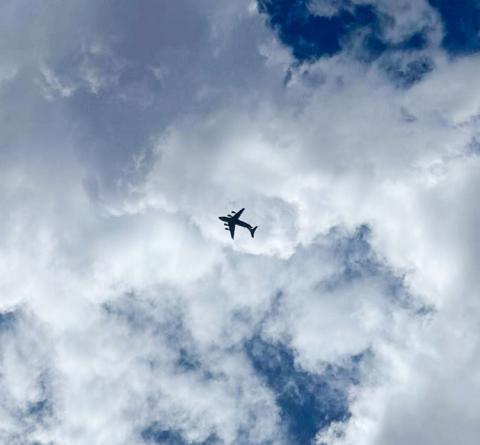It’s a bird, it’s a plane... Childress Municipal Airport FBO Manager Tiffany Tully captures a photo of a plane midflight. Tiffany Tully