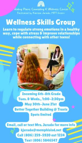 Wellness Skills Group available for middle school students