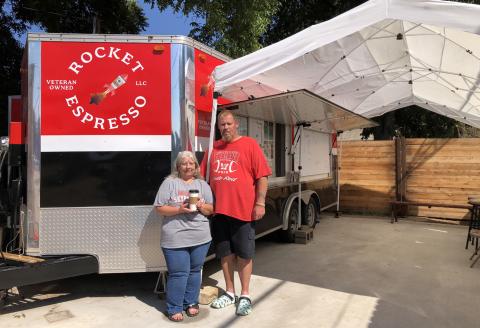 Rocket Expresso owners Helena and Michael Stanley offer an array of hot and cold coffee, tea and soda specialty drinks at their recently opened refreshment trailer. Veteran owned, the business is in the alley behind the couple’s 1402 West Ave. home. Simply enter the alley from 14th St. to the north or next to Allsup’s on 15th St. to the south. The Red River Sun/Bev Odom