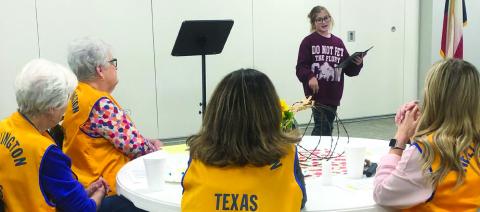 Henard practices poetry piece forWellington Lions