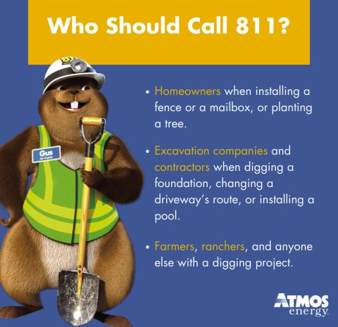 April is National Safe Digging Month: Atmos Energy urges homeowners, contractors to dig safely