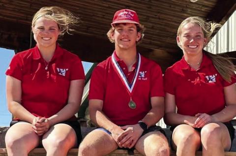 Wellington golfers Briley Waters, left, Caleb Weinette and Kaitlin Bawcom will compete in the Regional Invitational at Palo Duro Creek Golf Course Monday, April 17-Tuesday, April 18. Courtesy Photo