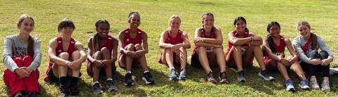 The Wellington Lady Rockets, including Charlee Bodine, Addy Mock, Angela Lewis, Alyssa Lewis, Presley Kane, Audrey Jones, Abby Garcia, Leslie Orozco and Hadlee Gomez, compete at the UIL 2A Region I Cross Country Championship Monday, Oct. 24 at Mae Simmons Park in Lubbock. Courtesy Photo