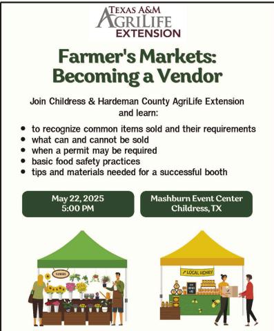 Texas A&M AgriLife to host farmers market crash course in Childress