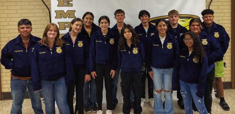 Memphis High School freshmen recently receive their Future Farmers of America (FFA) jackets. Photo Courtesy of Memphis ISD