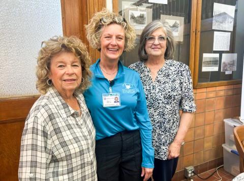 Modern Home Club welcomes Childress Regional Medical Center CEO Holly Holcomb, center, who provided updates on several ongoing projects at the hospital, Thursday, March 19 at the Childress County Heritage Museum. Sandra Moody