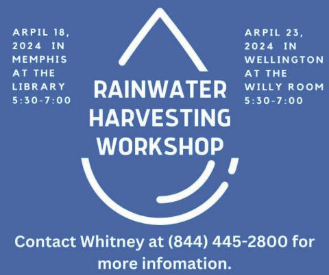 Mesquite Groundwater Conservation District to host Rainwater Harvesting Workshops in Memphis, Wellington