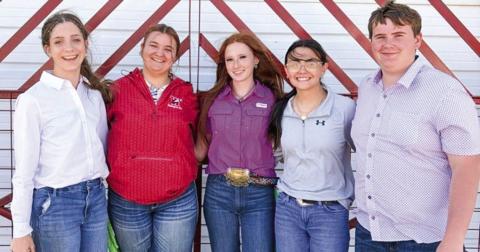 The Wellington Future Farmers of America (FFA) Land Judging team brings home the second-place honor from the Monday, April 6 contest in Sweetwater, accompanied by FFA Advisor Drew Taylor. Individual places include Bailey Page, third high individual; Jacey Lampe, seventh high individual; and Anna Henard, 10th high individual. From left: Henard, Lampe, Page, Sophia Derr, Jace Darrow. Wellington High School