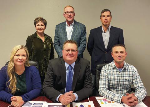 The Childress Independent School District (ISD) School Board, including back row, from left, Carol Freeman, Jay Teague and Vice President Leslie Bruce, and front row, from left, Secretary Lori Rabe, President Doug Daniel and Eric Green, celebrates School Board Appreciation Month. Not pictured is Matt Stone. Childress ISD