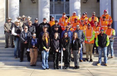 The Texas Department of Transportation (TxDOT) Childress District held an End the Streak press conference to raise awareness of the number of fatalities on Texas roadways each year Friday, Nov. 15 at the Childress County Courthouse. The Red River Sun/Elizabeth Tanner