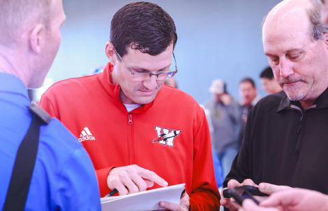 Wellington Athletic Director Greg Proffitt attends the 2024-2026 University Interscholastic League (UIL) Biennial Realignment and Reclassification Thursday, Feb. 1 at Happy State Bank Stadium in Canyon. Press Pass Sports/James Abel