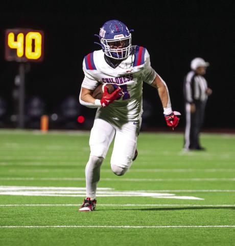 Childress’ Crewz Keys runs the ball during the Bobcats’ 41-7 win over Tulia Friday, Oct. 18 at Younger Field in Tulia. Photo by Childress High School Yearbook Staff