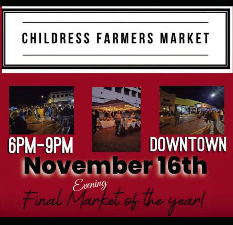 Childress Farmers Market Finale this Saturday